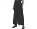 Puckered Organic Linen Grid Wide Ankle Pants