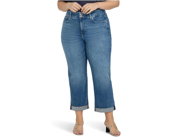 Прямые укороченные джинсы Bailey с манжетами и технологией Lift Tuck от NYDJ