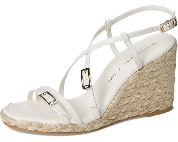 Босоножки Stuart Weitzman Georgie Espadrille на танкетке из джута с регулируемыми ремешками