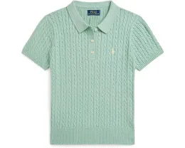 Свитер-поло из хлопка с мелким жаккардом Polo Ralph Lauren Kids для детей постарше