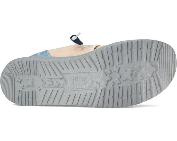 Hey Dude Wally Funk Striped Denim слипоны с джинсовым принтом