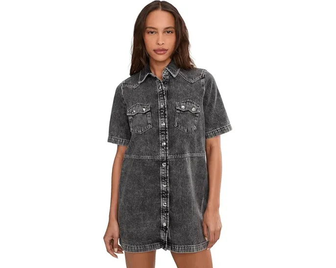 Джинсовое платье AllSaints Rock Denim с накладными карманами