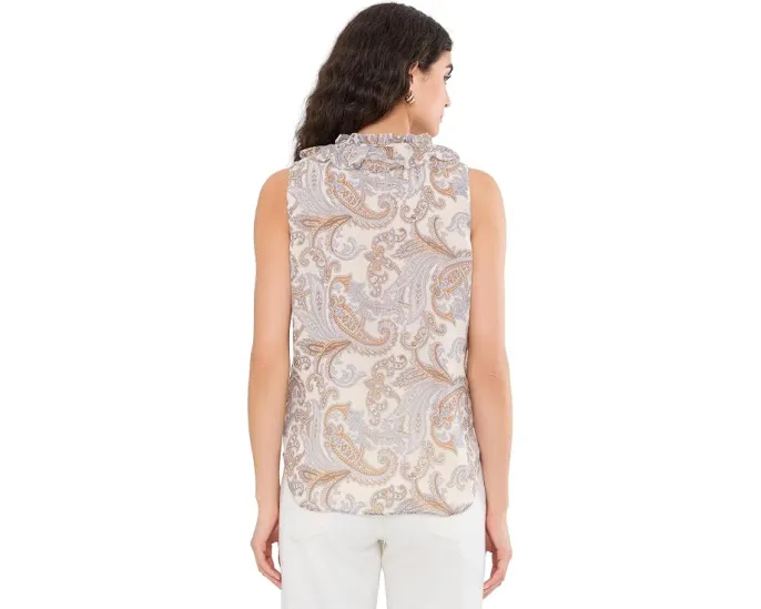 Блуза из жоржета с узором пейсли и оборками Lauren Ralph Lauren