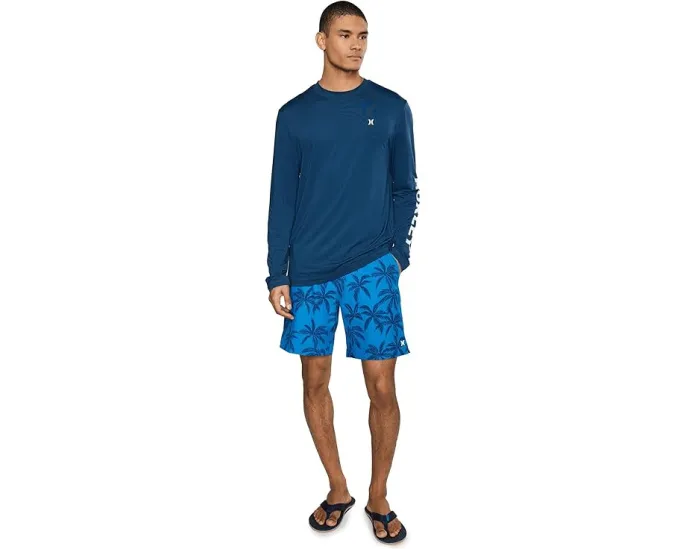 Плавки Hurley Palms Volley с четырехсторонним растяжением и защитой UPF 50+