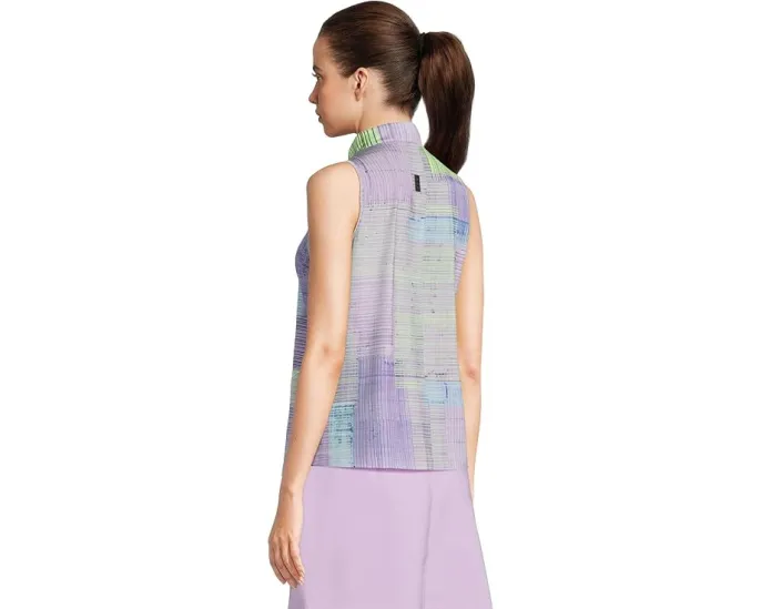 Безрукавный поло Jamie Sadock с тартановым принтом из дышащей ткани Cooltrex