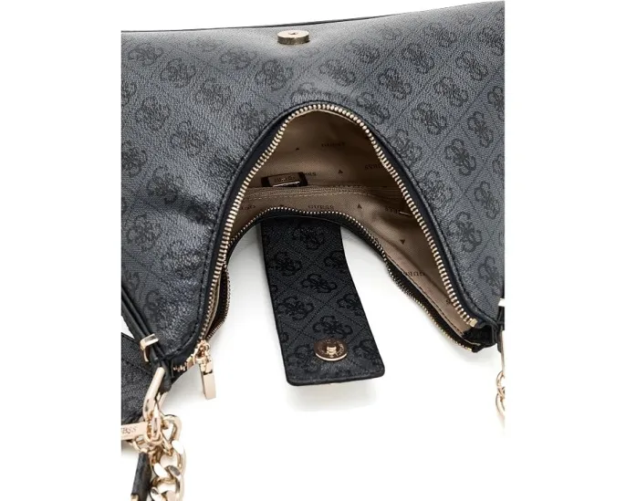 Сумка GUESS Yvonne Logo Hobo через плечо с цепочкой, стеганая