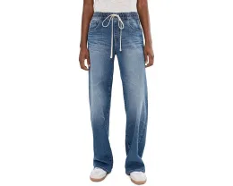 Джинсы AG Adria с низкой посадкой и широкими штанинами на резинке