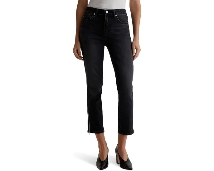 Джинсы AG Jeans Mari с завышенной талией и прямым укороченным кроем Slim Straight