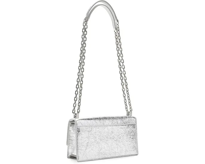 Мини-кроссбоди Kate Spade New York из мятой металлической кожи с цепочкой и клапаном