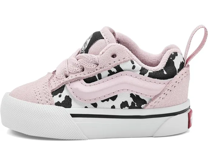 Детские кеды Vans Knu Skool Elastic Lace с коровьим принтом