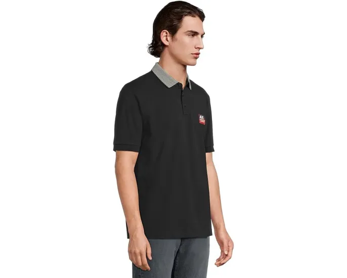 Поло Armani Exchange Small Logo с контрастными деталями