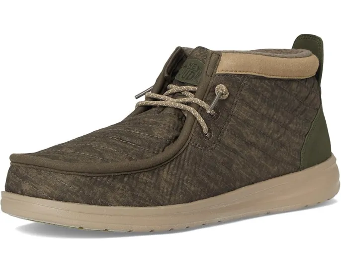 Ботинки Hey Dude Wally Mid Gripr с утепленной стеганой верхней частью и эластичными шнурками