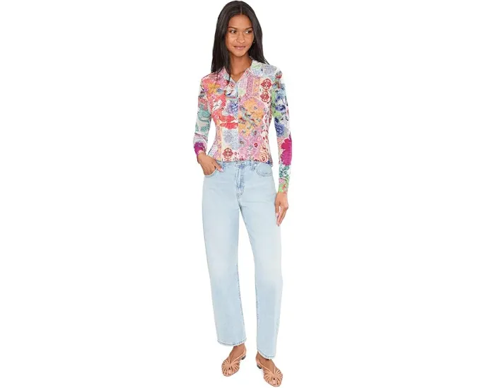 Johnny Was Блуза из сетки с застежкой на пуговицы