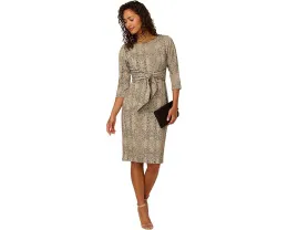 Платье Adrianna Papell с принтом животных и завязкой на талии