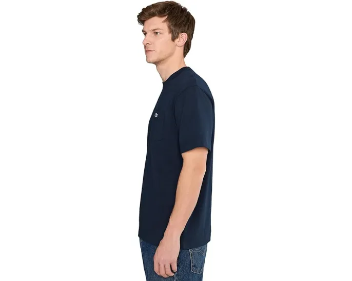 Хлопковая футболка Lacoste с нагрудным карманом и классическим кроем