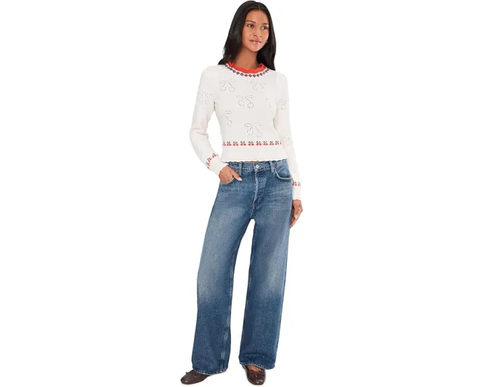 Облегающий кардиган Tilly Free People с ажурной вязкой и длинными рукавами