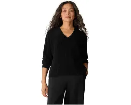 Свитер Eileen Fisher с V-образным вырезом из смесовой ткани с ворсом