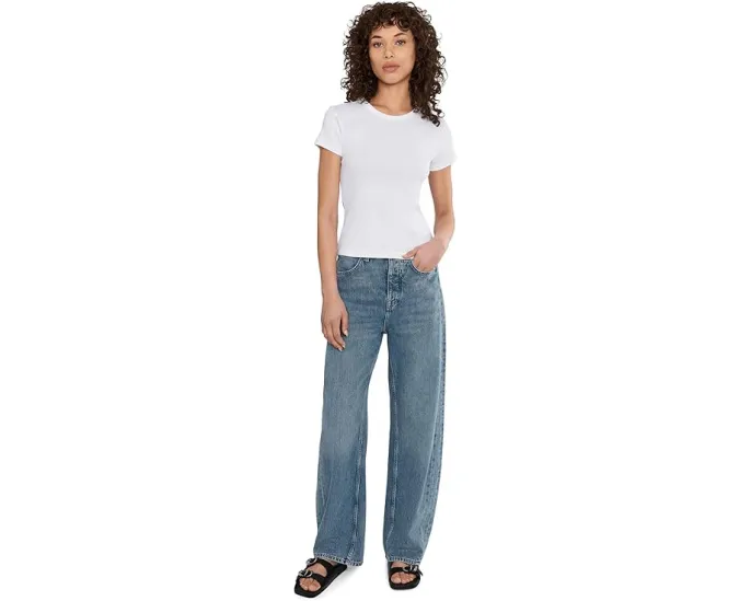 Футболка AllSaints Stevie из 100% хлопка с коротким рукавом и прямым подолом