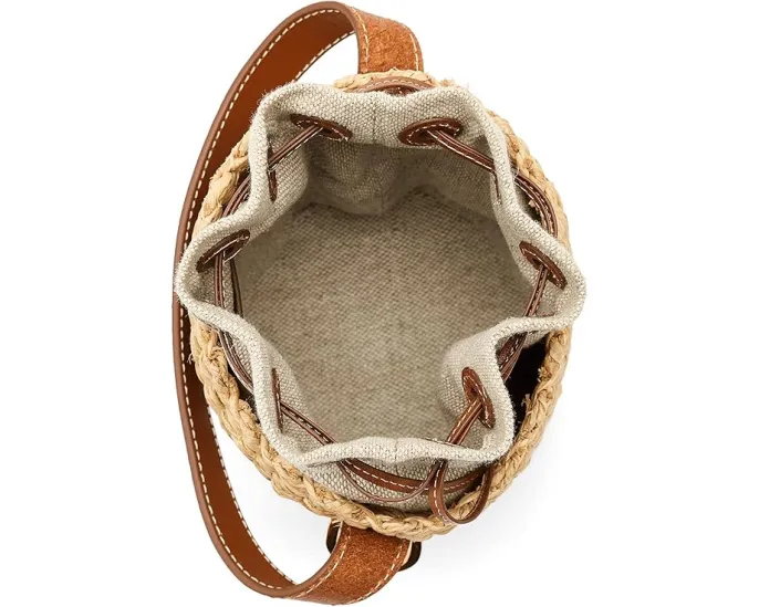 Мини-сумка-корзинка из соломы Mini Straw Basket с регулируемым ремнем Madewell