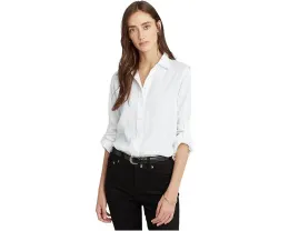 Рубашка из льна Lauren Ralph Lauren с длинными закатанными рукавами