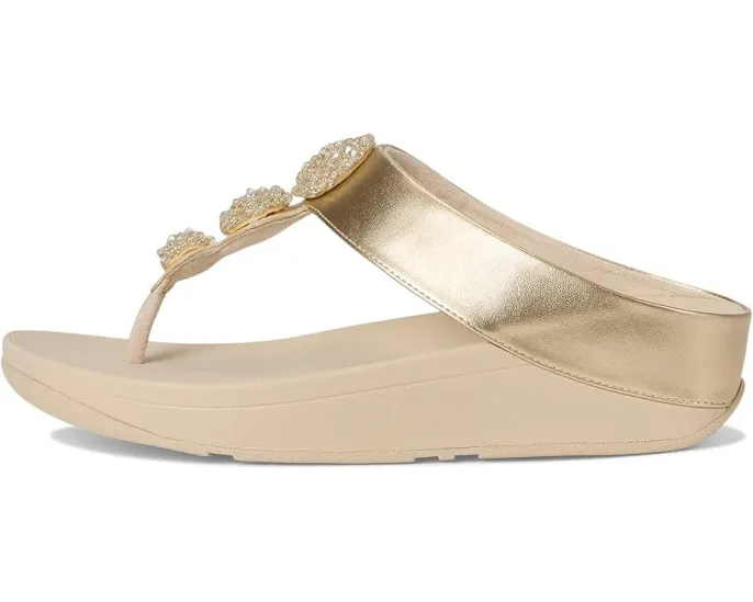 FitFlop Fino Beadie-Button с металлизированным межпальцевым ремешком и бусинами