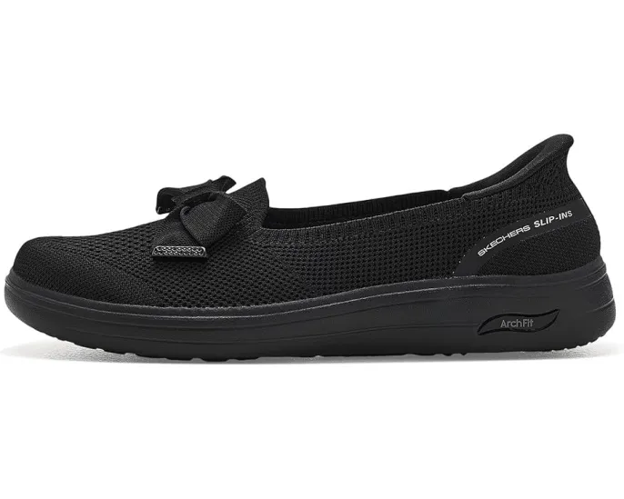 Женские слипоны SKECHERS Hands Free Slip-Ins Arch Fit Inspire с поддержкой свода стопы и стразовым бантом