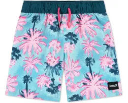 Шорты Hurley Kids Pop Color Palm Pull-On Swim Trunks с принтом пальм