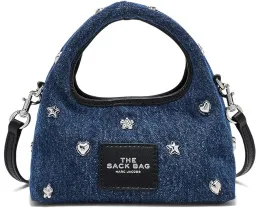 Микро сумка кроссбоди Mini Icon Stud Denim Micro с заклепками Marc Jacobs