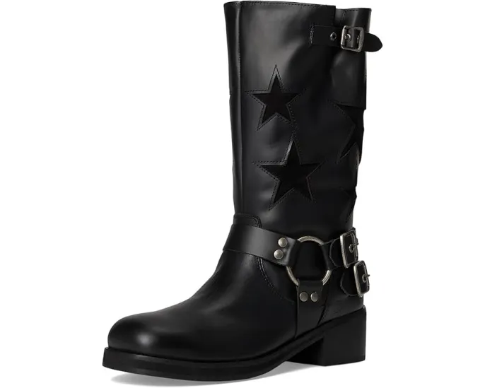 Кожаные ботинки Blacklist от Dingo с ремнями и квадратным каблуком