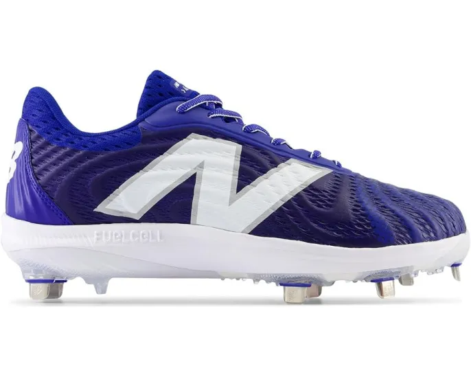 Бейсбольные бутсы New Balance FuelCell 4040 v7 с металлическими шипами синие с белым
