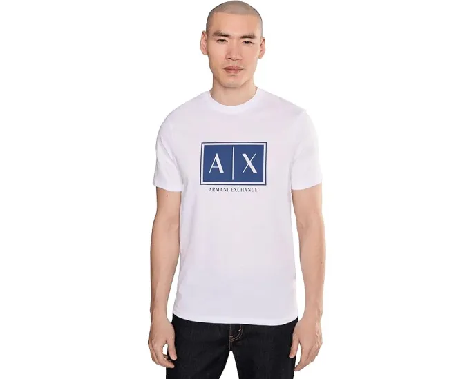 Футболка Armani Exchange Box Logo с круглым вырезом