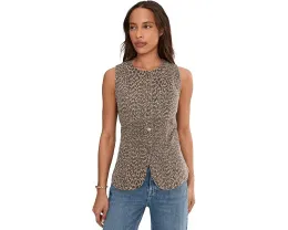 Джинсовый жилет Liverpool Los Angeles с круглым вырезом и разрезом спереди