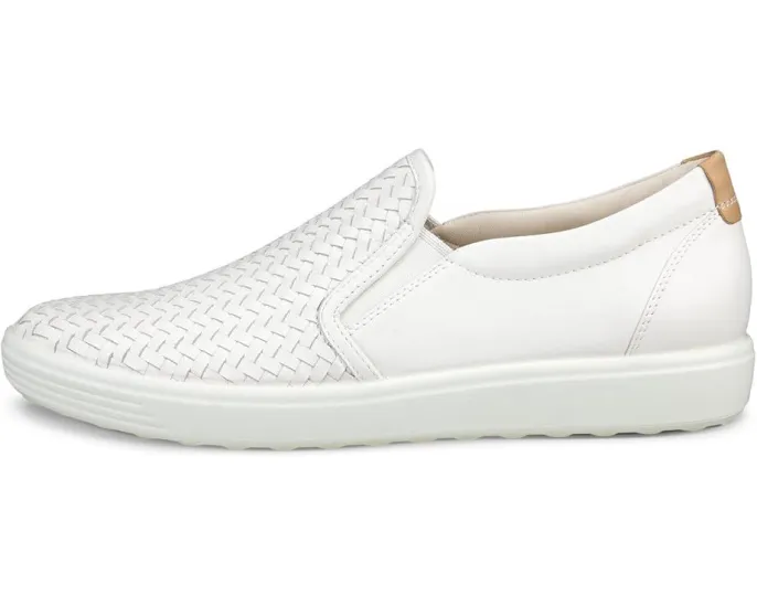 ECCO Soft 7 Woven Slip-On II женские мокасины из цельнозерновой кожи