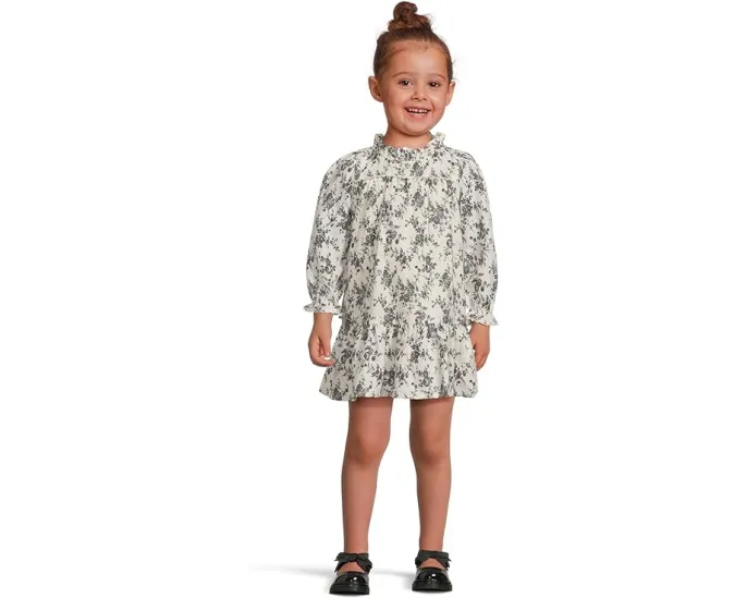 Платье Janie and Jack из твила с цветочным принтом и кружевной отделкой