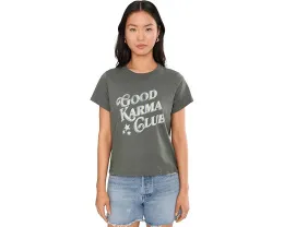 Футболка Spiritual Gangster Karma Club Lila с принтом Good Karma Club и прямым кроем