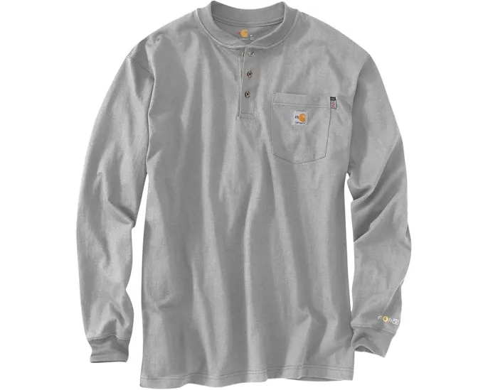 Carhartt Огнестойкая хлопковая рубашка с длинным рукавом и воротником хенли