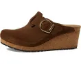 Birkenstock Клог на танкетке Fanny из замши с пробковой стелькой