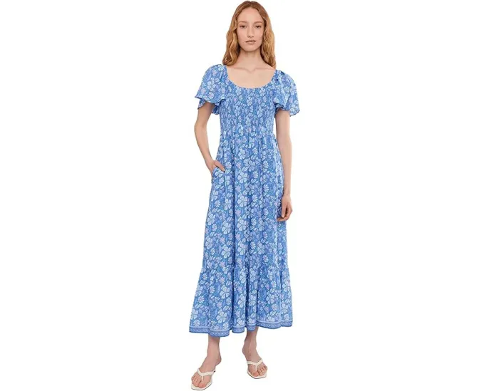 Vineyard Vines Макси-платье с рукавами-крылышками и цветочным принтом