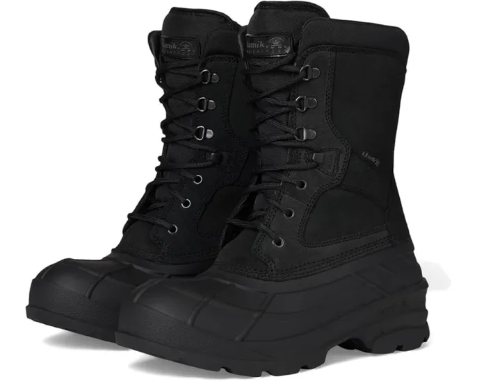 Кожаные ботинки Kamik Nation Plus со шнуровкой и текстильной подкладкой