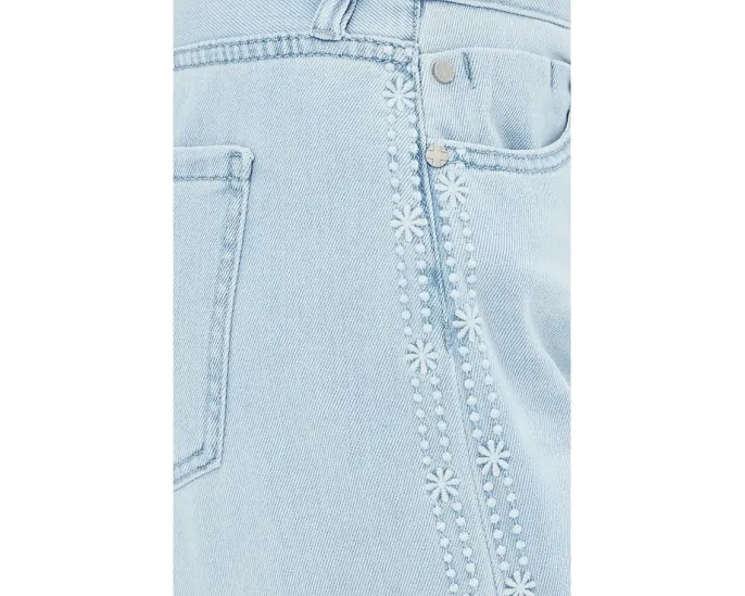 Широкие кроп джинсы Liverpool Los Angeles Stride 66 см с вышивкой по боковому шву