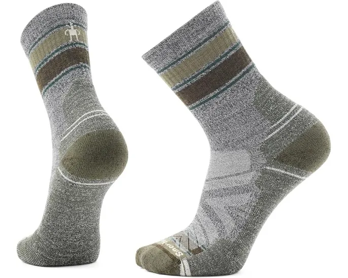 Носки Smartwool Hike Light Cushion Striped Mid Crew для пеших походов с полосатой расцветкой