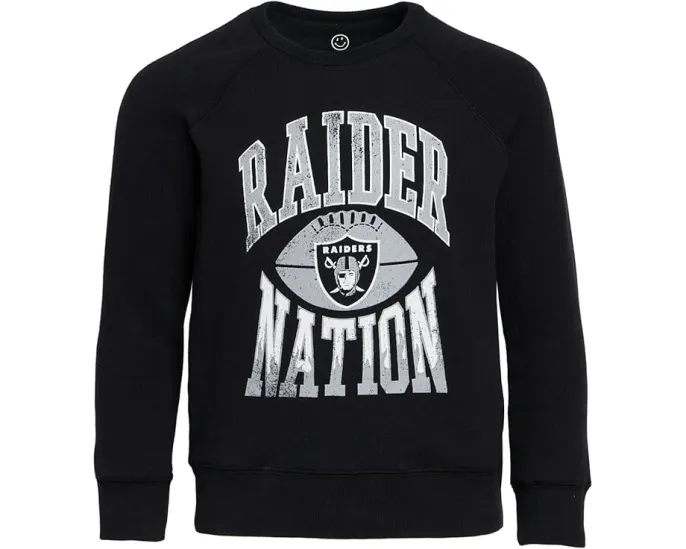 Детская футболка Junk Food Clothing Kids с длинным рукавом и принтом Las Vegas Raiders