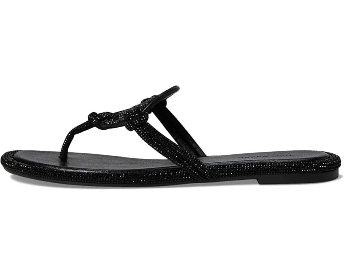 Сандалии Tory Burch Miller Knotted Pave с заклепками и стелькой из овечьей кожи