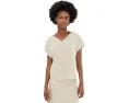 Футболка Rumba Linen Split Neck Tee из льна с вырезом NIC+ZOE