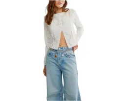 Топ Free People Jae с длинным рукавом и кружевной отделкой на пуговицах