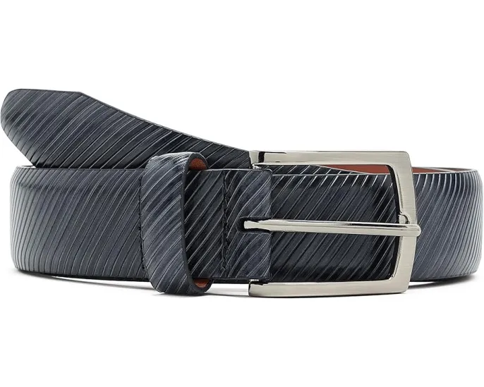 Кожаный ремень Johnston & Murphy Shadow-edged с темным кантом