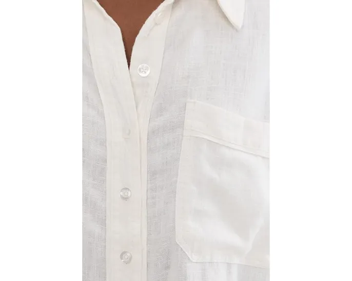 Блуза Linen Laurel Free People с корсетным силуэтом и вышивкой