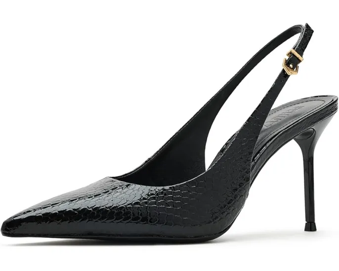 Туфли Schutz Paola на шпильке с крокодиловым принтом и острым носком