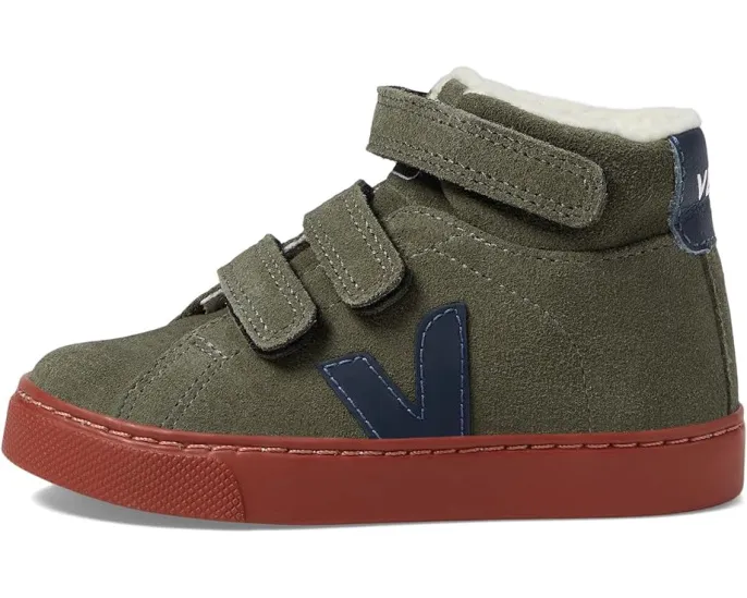 Детские зимние кроссовки VEJA Small Esplar Mid с круглым носком и застежкой на липучках