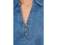Короткое платье Tommy Bahama из денима с рукавом 3/4 и поясом